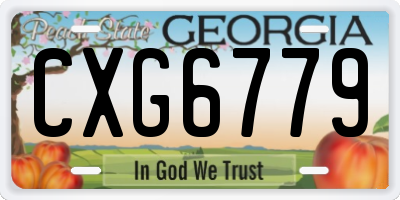 GA license plate CXG6779