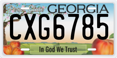 GA license plate CXG6785