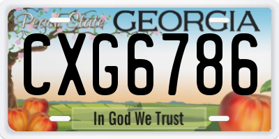 GA license plate CXG6786