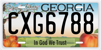 GA license plate CXG6788