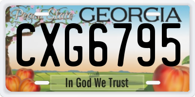 GA license plate CXG6795