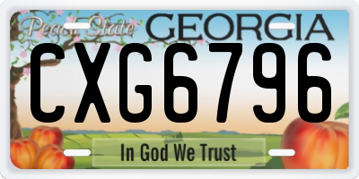 GA license plate CXG6796