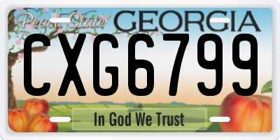 GA license plate CXG6799