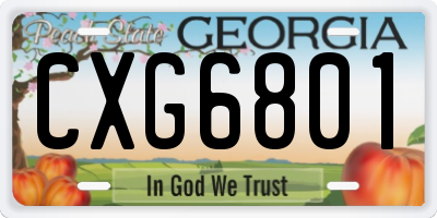 GA license plate CXG6801