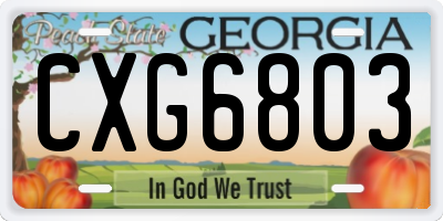 GA license plate CXG6803