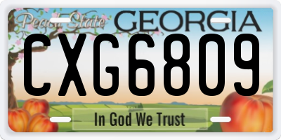 GA license plate CXG6809