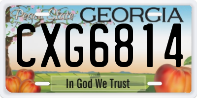 GA license plate CXG6814