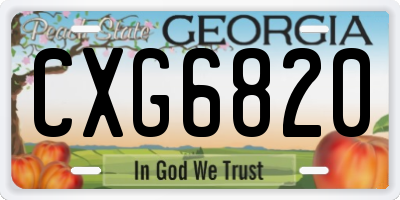 GA license plate CXG6820