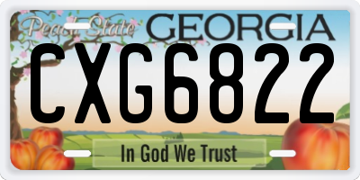 GA license plate CXG6822