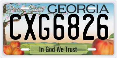 GA license plate CXG6826