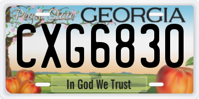 GA license plate CXG6830