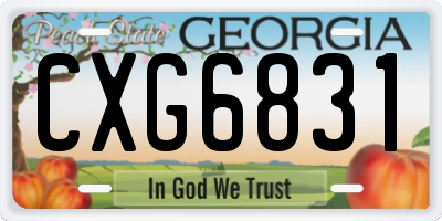 GA license plate CXG6831