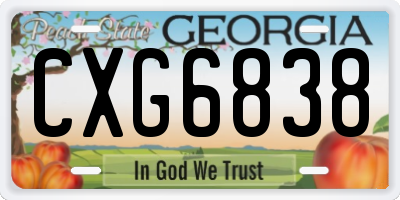GA license plate CXG6838