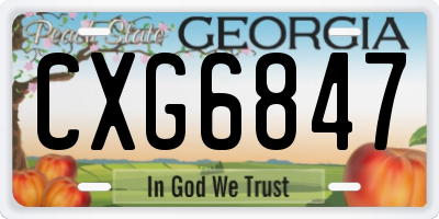GA license plate CXG6847