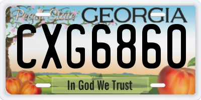 GA license plate CXG6860