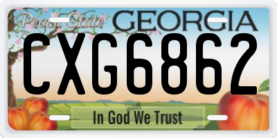 GA license plate CXG6862