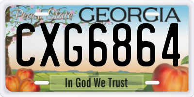 GA license plate CXG6864