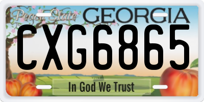 GA license plate CXG6865