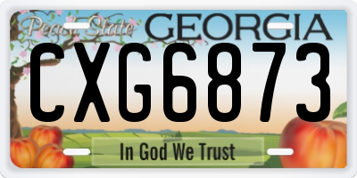 GA license plate CXG6873