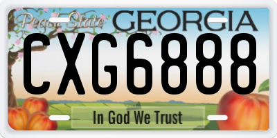 GA license plate CXG6888
