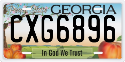 GA license plate CXG6896