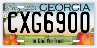 GA license plate CXG6900