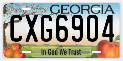GA license plate CXG6904