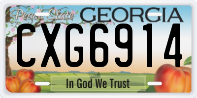 GA license plate CXG6914