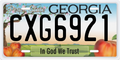 GA license plate CXG6921