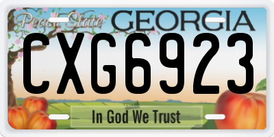 GA license plate CXG6923