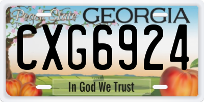 GA license plate CXG6924