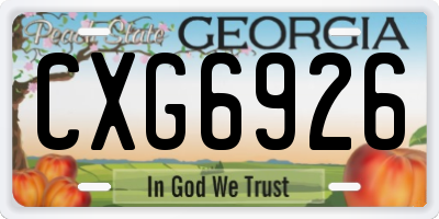 GA license plate CXG6926