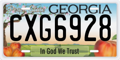 GA license plate CXG6928