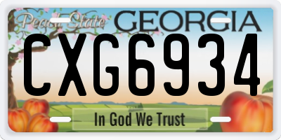 GA license plate CXG6934