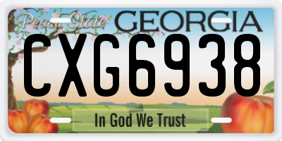 GA license plate CXG6938