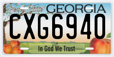 GA license plate CXG6940