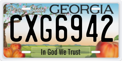 GA license plate CXG6942
