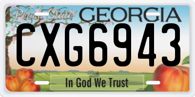 GA license plate CXG6943