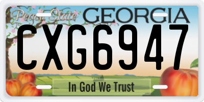GA license plate CXG6947