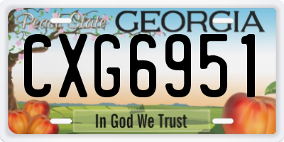 GA license plate CXG6951