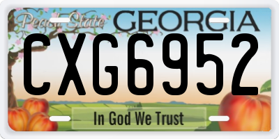 GA license plate CXG6952