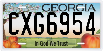 GA license plate CXG6954