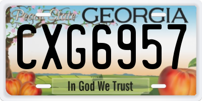 GA license plate CXG6957