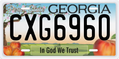GA license plate CXG6960