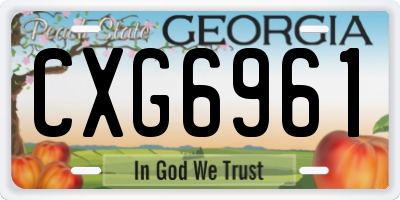 GA license plate CXG6961