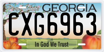 GA license plate CXG6963