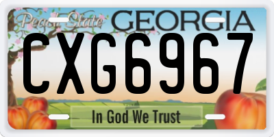 GA license plate CXG6967