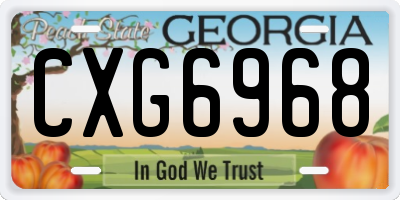 GA license plate CXG6968