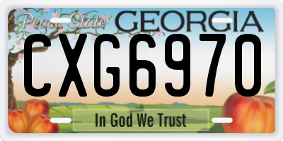 GA license plate CXG6970