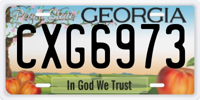 GA license plate CXG6973
